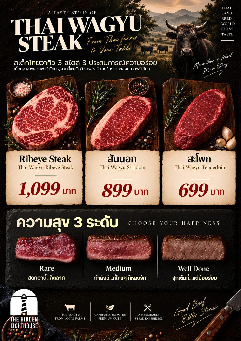 เมนูแนะนำ Thai Wagyu Steak